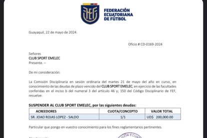 El comunicado emitido por la FEF.