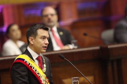 El discurso duró un poco más de una hora, incluidos cuatro vídeos.