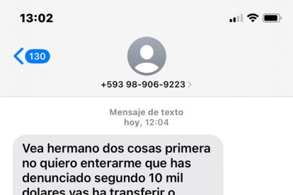 Muestra de los mensajes de advertencia que recibió.