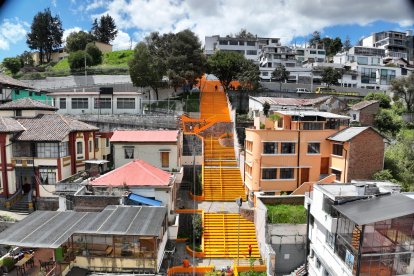 Las escalinatas hacia el parque Itchimbía también son parte del proyecto.