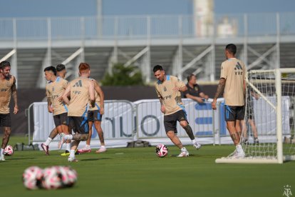 La selección de Argentina entrena en las instalaciones del club Inter Miami, en la Florida.