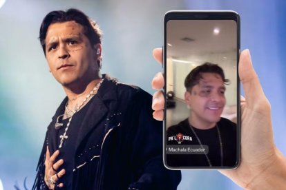 Christian Nodal reacciona sobre el falso rumor de bomba en Machala.