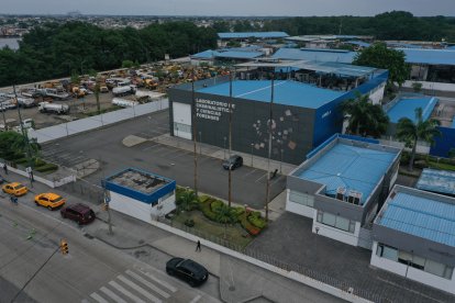 Foto aérea de la morgue de donde provenía el mal olor.