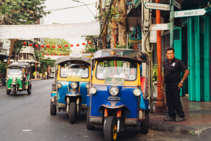 Tricimotos, medio de transporte en Bangkok.