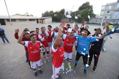 Los festejos de los jugadores de Arsenal tras ganar el título.