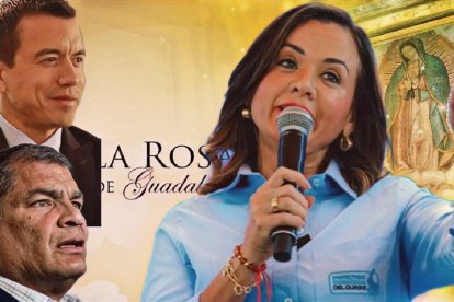 Marcela Aguiñaga, Daniel Noboa y Rafael Correa protagonizan la noticia política del momento.