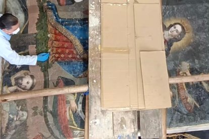 Ramiro Endara, director de Conservartecuador, realiza los trabajos de restauración.