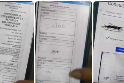 Pantallazos del video que publicó el venezolano Greimi José Brito y en el que aparece que votó por Maduro.