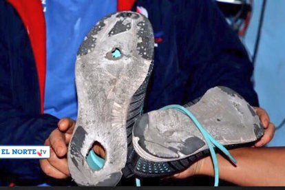 Estos son los zapatos que usó Glenda Morejón en el mundial sub-18 de atletismo 2017.