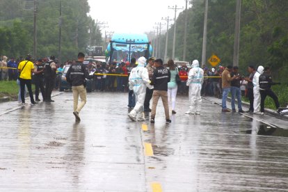 Los cuerpos fueron dejados embalados al interior de fundas de color negro.