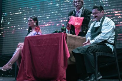 Conny Garcés durante la presentación de la obra 'Porque el cholo engrupe'.