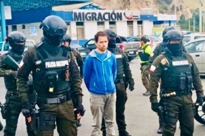 Cristian Mendoza minutos antes de ser entregado a las autoridades colombianas.