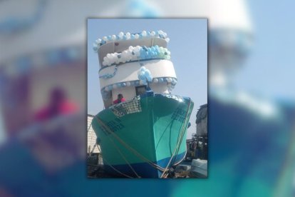 Este es el barco que terminó hundido tras el ataque.