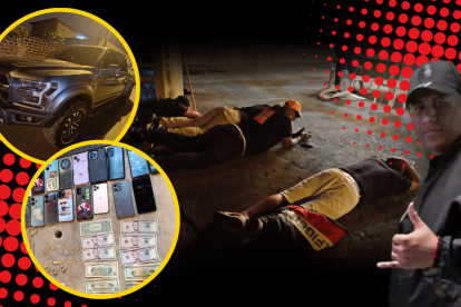 Alan (de gorra)  y sus amigos de farra durante el operativo policial. Garrido (chompa negra) es considerado un objetivo de alto valor para la Policía.