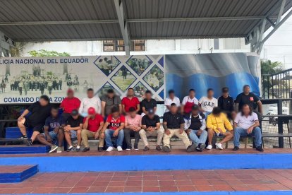 Los detenidos en la narcofiesta.