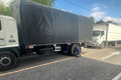 Estos son los camiones que trasladan todo el material aurífero.