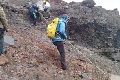 El momento del rescate.