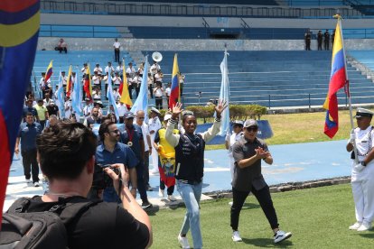 Kiara cuando llegaba al estadio Modelo Alberto Spencer.