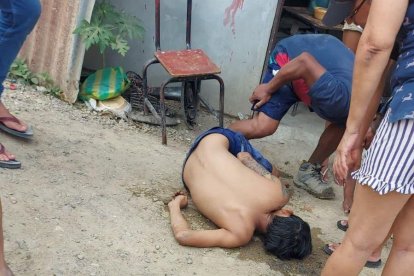 Uno de los implicados en la riña, en Montecristi.