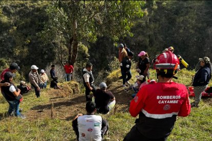 La búsqueda se hizo en un predio de la parroquia Juan Montalvo, en Cayambe.