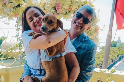 Patria, la perrita rescatada de Marcela Aguiñaga.