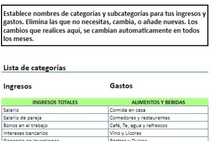 La plantilla de presupuestos sugerida por el experto Cadena puede usarse anualmente o de forma mensual.