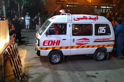 Escena del crimen de lo sucedido en Pakistán.