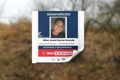 El anuncio de la desaparición de Allan Durán.