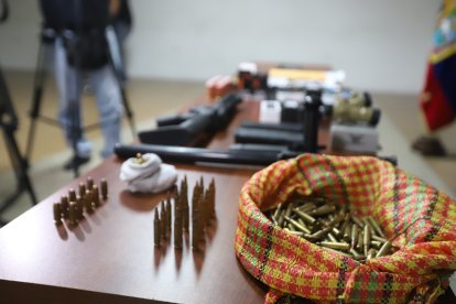 Lo decomisado fue presentado por la Policía, en Durán.