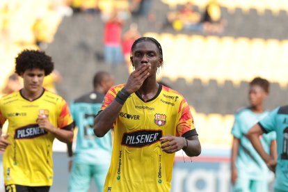 Alen Obando marcó uno de los goles para Barcelona en el partido ante Cumbayá en el Monumental