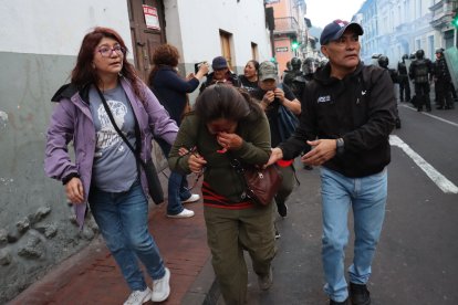 Una persona resultó herida durante las protestas en Quito.