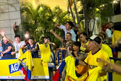Hinchas de la Tri esperaron a que llegaron los seleccionados.