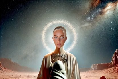 Montaje que presentó Thora respecto a su anhelo de ser la Madre de Marte.