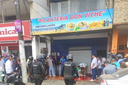 El lugar del crimen en Babahoyo.