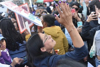 Cristina Cachaguay, representante de un colectivo feminista