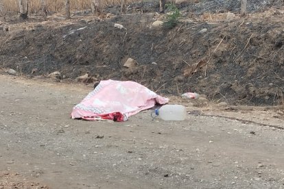 El cuerpo fue hallado en esta vía de tercer orden.