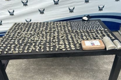 Entre las evidencias constan decenas de envolturas de drogas, así como un paquete y una funda.