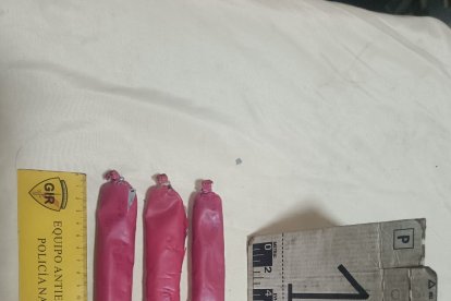 Entre las evidencias constan siete tacos de dinamita.