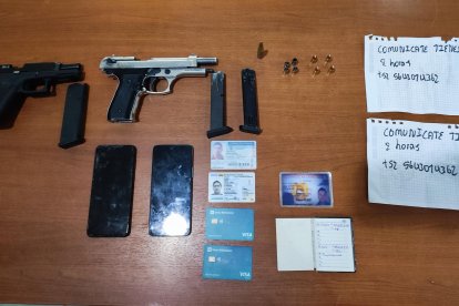 Lo incautado a los capturados.