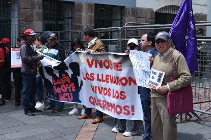 Los manifestantes en Quito.