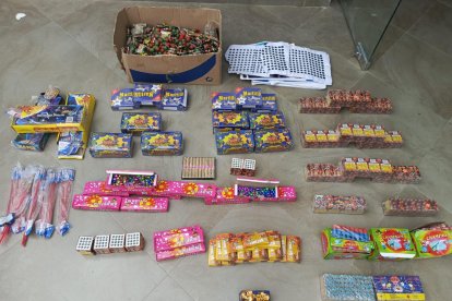 Los explosivos decomisados.