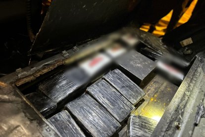 Los paquetes de droga incautados en Esmeraldas.