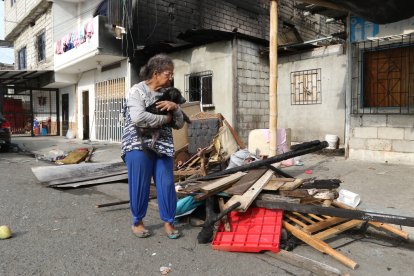 Una de las mascotas de la familia resultó herida por el incendio.