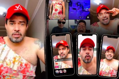 Jaime Kaviedes  con vestido en un reto en la red social Tiktok.