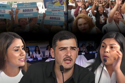 Aquiles Álvarez y las concejalas Cinthia García y Ana Chóez tuvieron una acalorada discusión en medio de la gente.