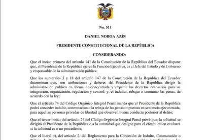 En este decreto ejecutivo de Noboa se derogan los emitidos por Guillermo Lasso.