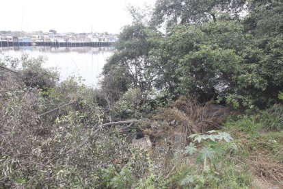 El lugar donde fue encontrado el cadáver de un hombre.