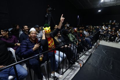 Un par de seguidores llevaron sus propias máscaras para sentirse parte del show.