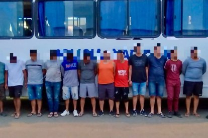 Los detenidos en el operativo en Manabí.