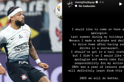 Memphis Depay y su posteo en una historia de Instagram.